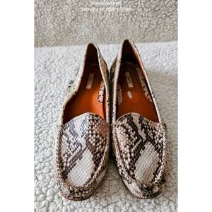 Geox Leather Textured Loafers Snake Print Size 7.5